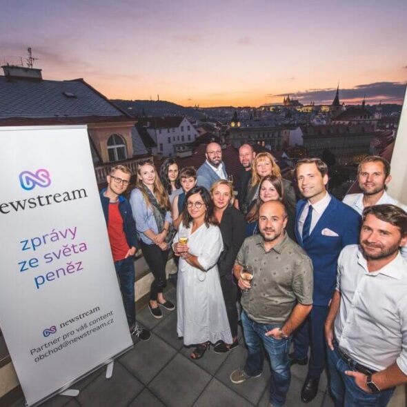 Newstream Agency editorial team celebrated the official launch of the website with partners at HubHub Palác ARA